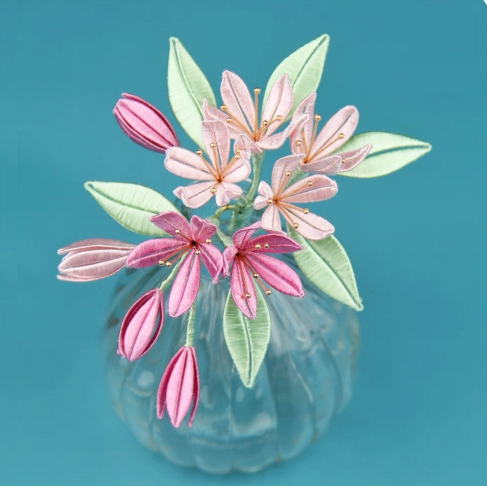 Handicraft hairpin brooch decoration mulberry silk thread wrapped flower DIY material kits A1010