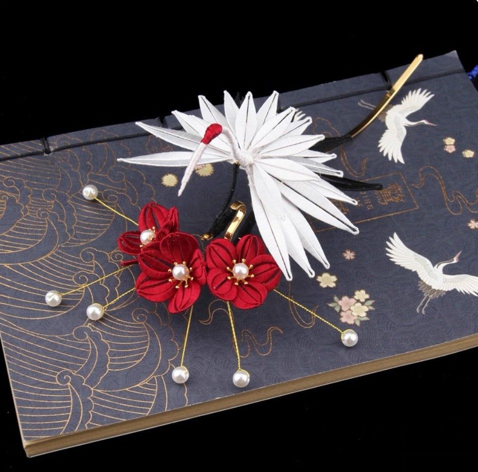 Handicraft hairpin brooch decoration mulberry silk thread wrapped flower DIY material kits A1010