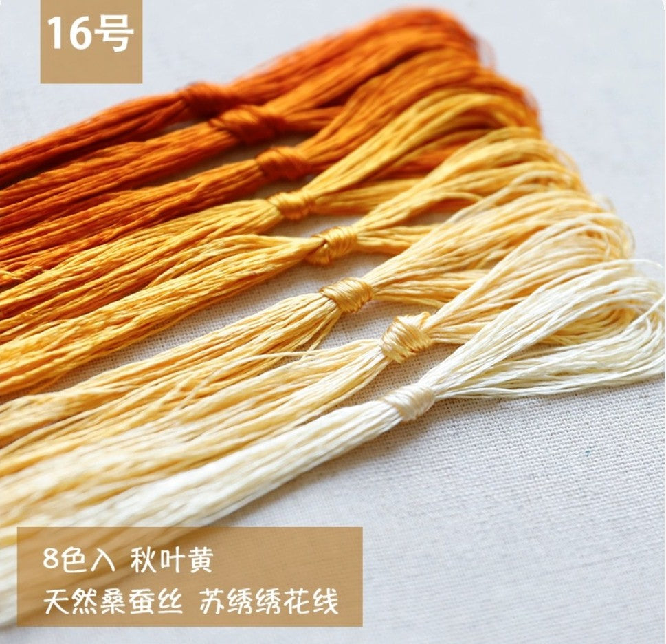 Common colors  100%mulberry silk,hand-dyed embroidery wrapping  flower thread A1016