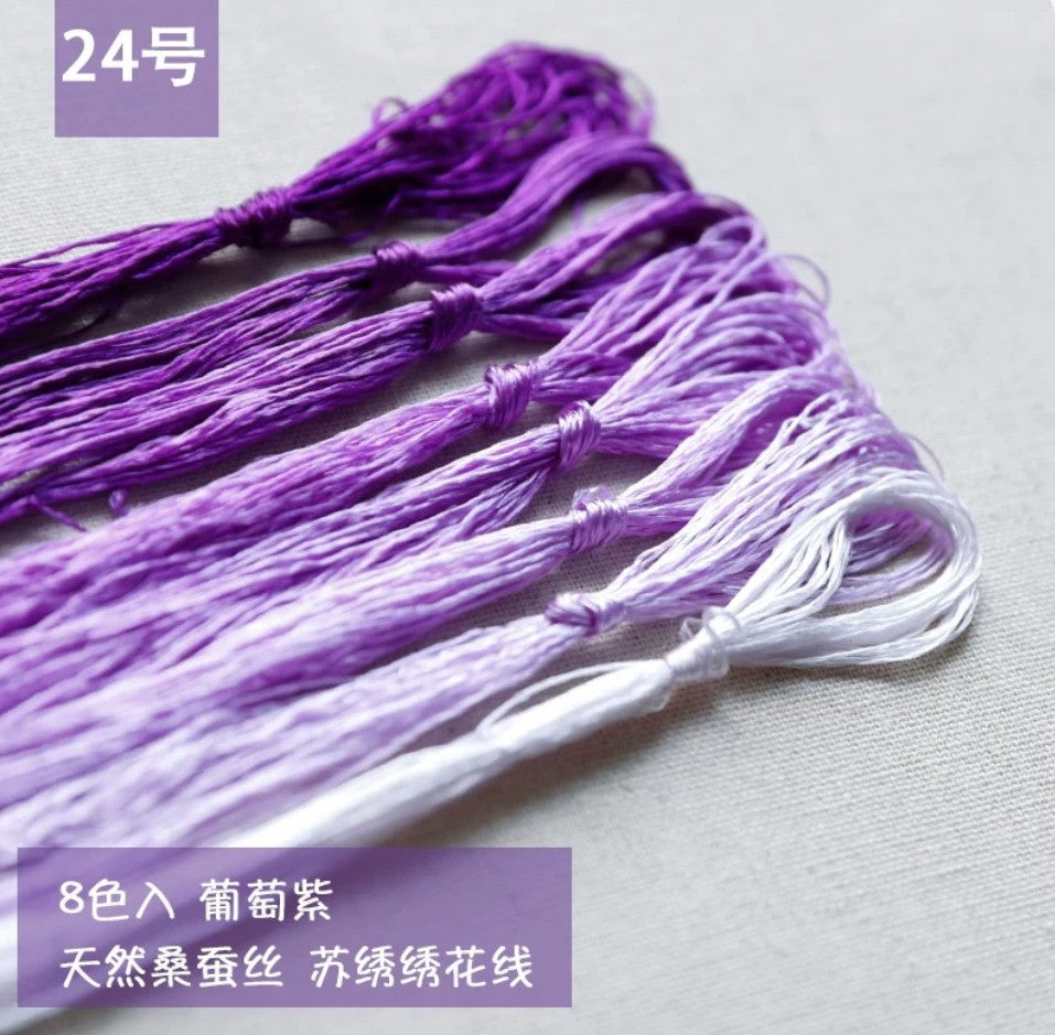 Common colors  100%mulberry silk,hand-dyed embroidery wrapping  flower thread A1016