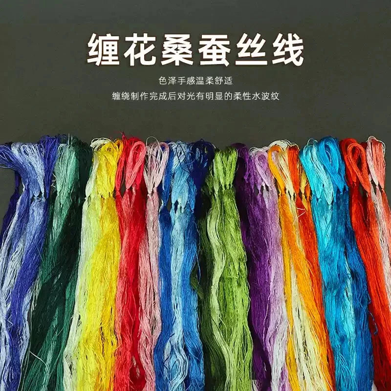 Common colors  100%mulberry silk,hand-dyed embroidery wrapping  flower thread A1016