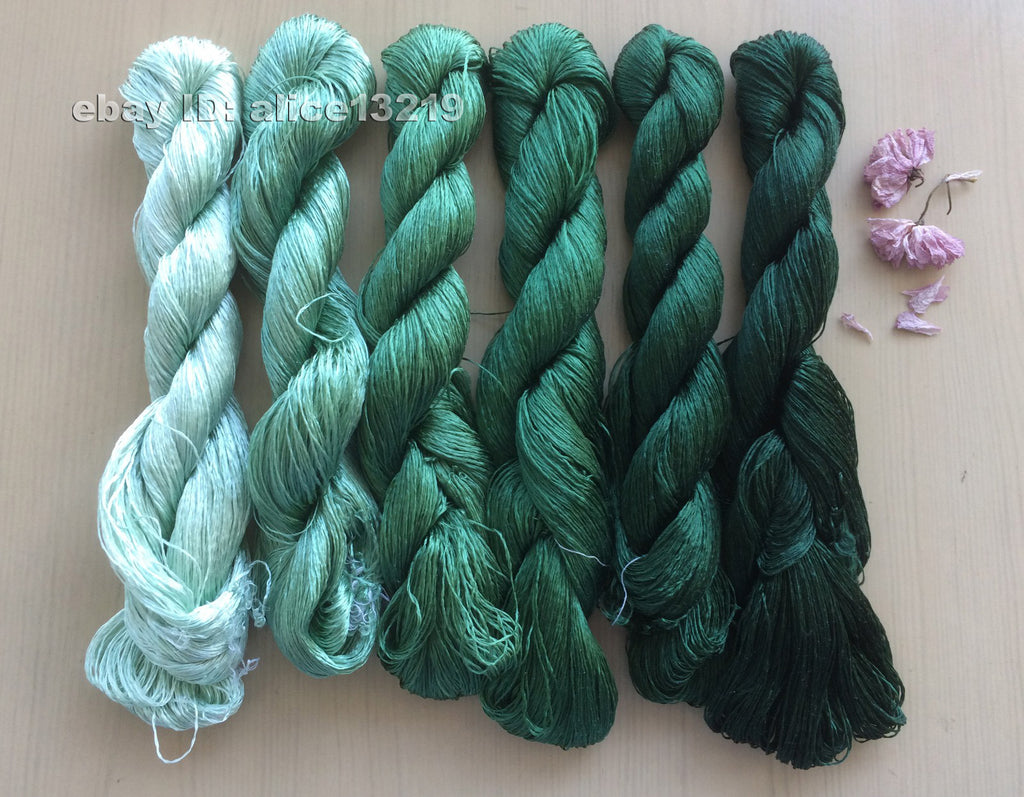 6bundles 100%real mulberry silk,hand-dyed embroidery silk floss/thread N10