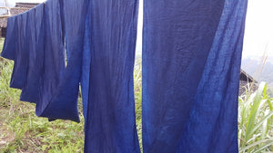 homespun indigo blue fabric 