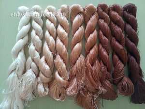 9bundles 100%real mulberry silk,hand-dyed embroidery silk floss/thread N111