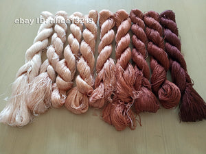 9bundles 100%real mulberry silk,hand-dyed embroidery silk floss/thread N111