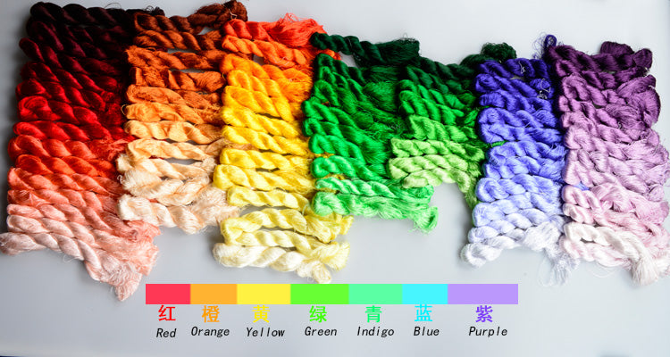 Chinese 100%silk,hand-dyed embroidery floss/thread (962colors for choose)131118