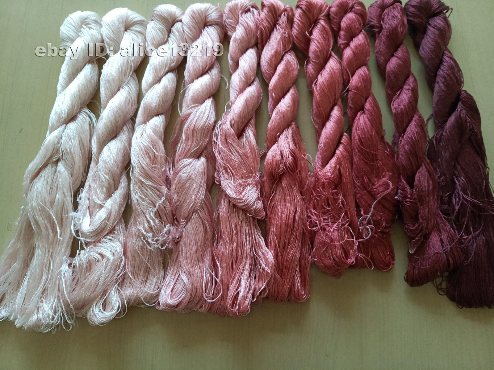 10bundles 100%real mulberry silk,hand-dyed embroidery silk floss/thread N24