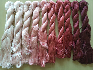 10bundles 100%real mulberry silk,hand-dyed embroidery silk floss/thread N24