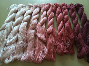 10bundles 100%real mulberry silk,hand-dyed embroidery silk floss/thread N24