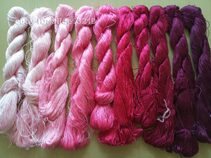 10bundles 100%real mulberry silk,hand-dyed embroidery silk floss/thread N25