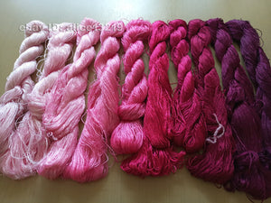 10bundles 100%real mulberry silk,hand-dyed embroidery silk floss/thread N25