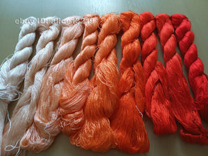 9bundles 100%real mulberry silk,hand-dyed embroidery silk floss/thread N26