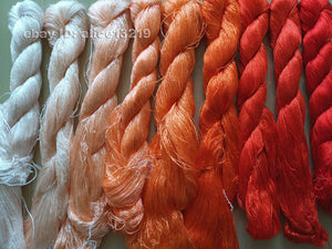 9bundles 100%real mulberry silk,hand-dyed embroidery silk floss/thread N26