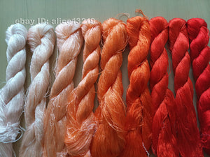 9bundles 100%real mulberry silk,hand-dyed embroidery silk floss/thread N26