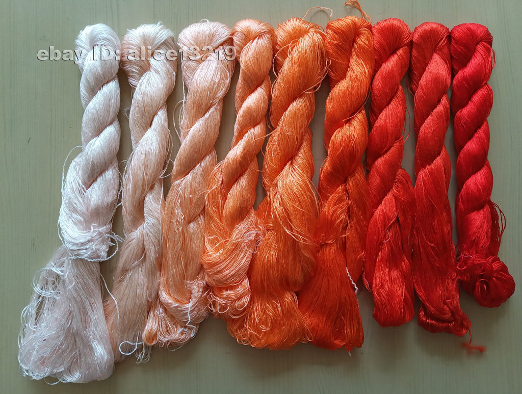 9bundles 100%real mulberry silk,hand-dyed embroidery silk floss/thread N26