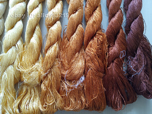 9bundles 100%real mulberry silk,hand-dyed embroidery silk floss/thread N27