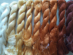 9bundles 100%real mulberry silk,hand-dyed embroidery silk floss/thread N27