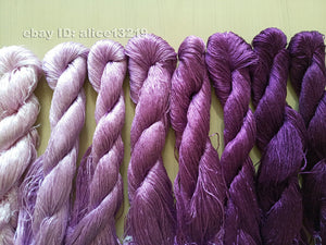 8bundles 100%real mulberry silk,hand-dyed embroidery silk floss/thread N28