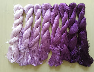 8bundles 100%real mulberry silk,hand-dyed embroidery silk floss/thread N28