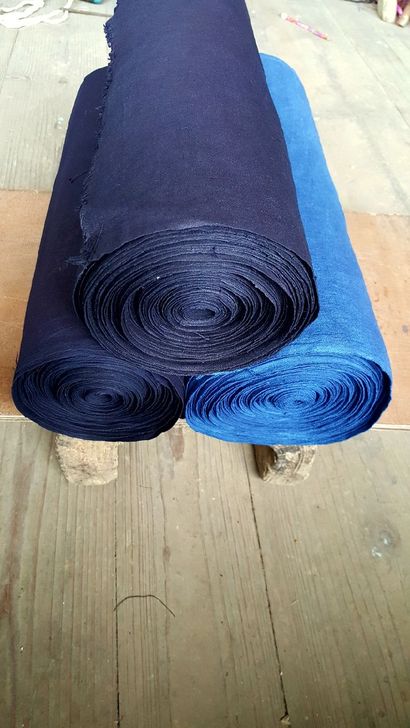 homespun indigo blue fabric 