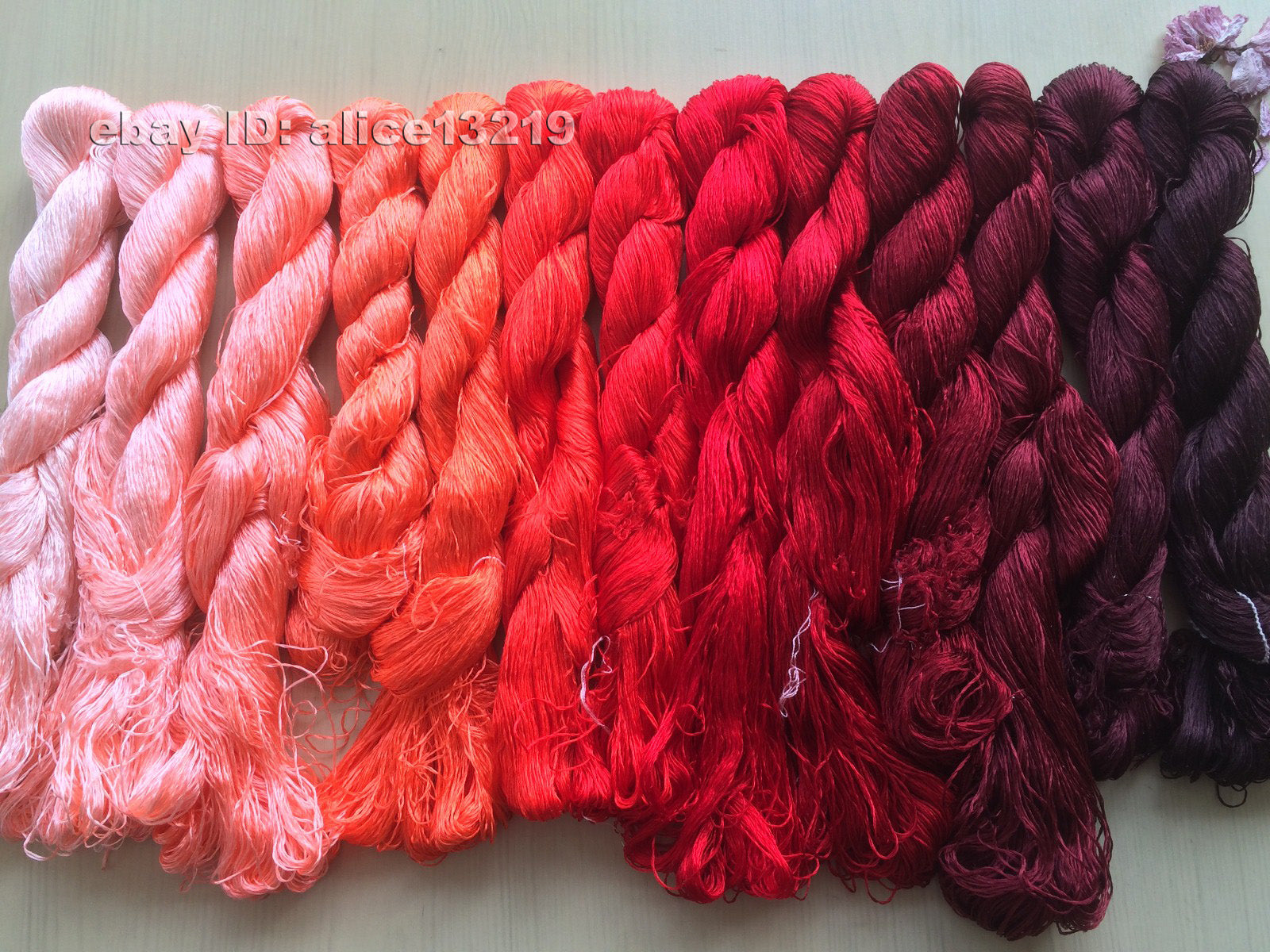 13bundle 100%real mulberry silk,hand-dyed embroidery silk floss/thread N3