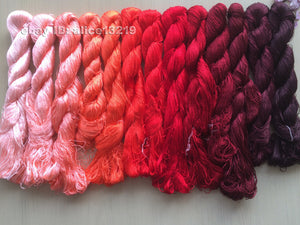 13bundle 100%real mulberry silk,hand-dyed embroidery silk floss/thread N3