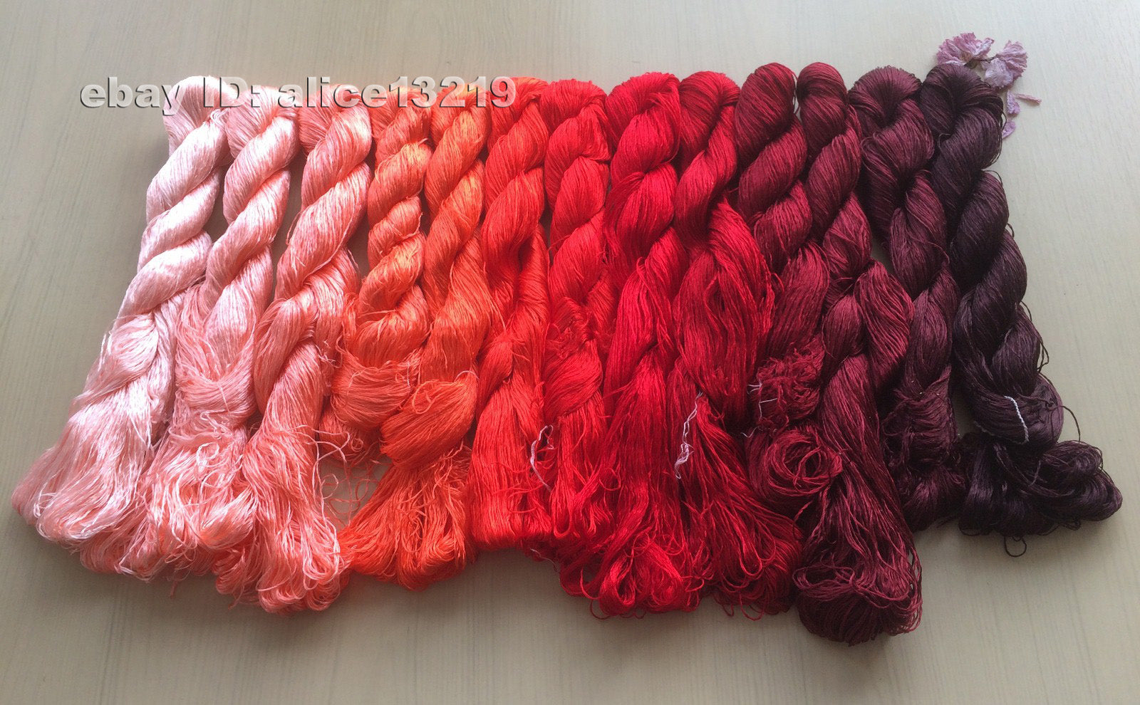 13bundle 100%real mulberry silk,hand-dyed embroidery silk floss/thread N3