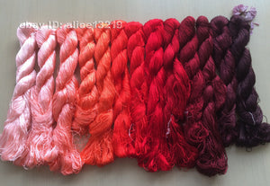13bundle 100%real mulberry silk,hand-dyed embroidery silk floss/thread N3