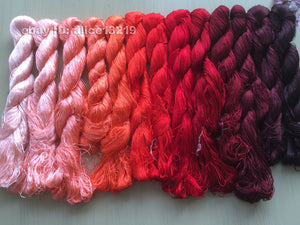 13bundle 100%real mulberry silk,hand-dyed embroidery silk floss/thread N3