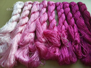 9bundles 100%real mulberry silk,hand-dyed embroidery silk floss/thread N38