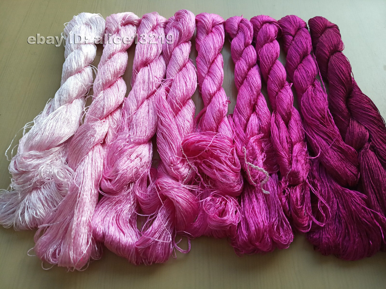 9bundles 100%real mulberry silk,hand-dyed embroidery silk floss/thread N38