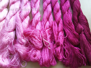 9bundles 100%real mulberry silk,hand-dyed embroidery silk floss/thread N38