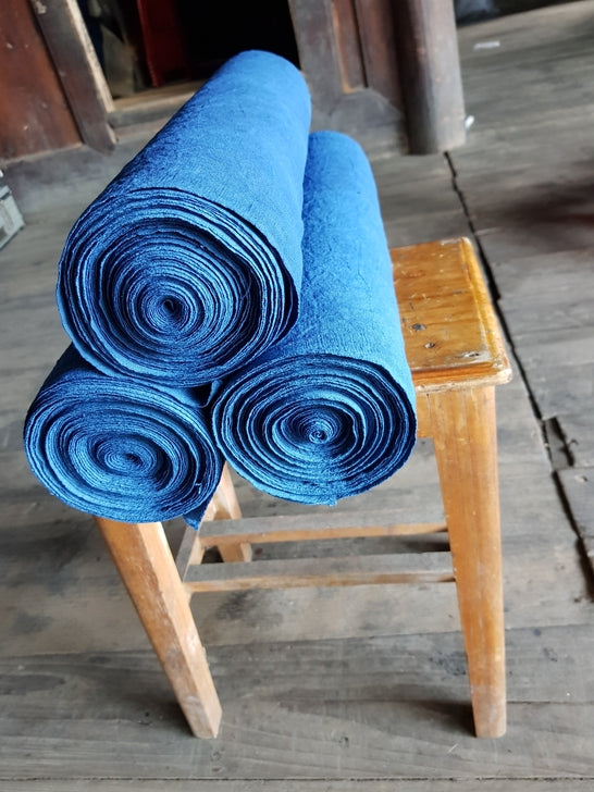 homespun indigo blue fabric 