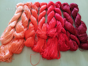 8bundles 100%real mulberry silk,hand-dyed embroidery silk floss/thread N42