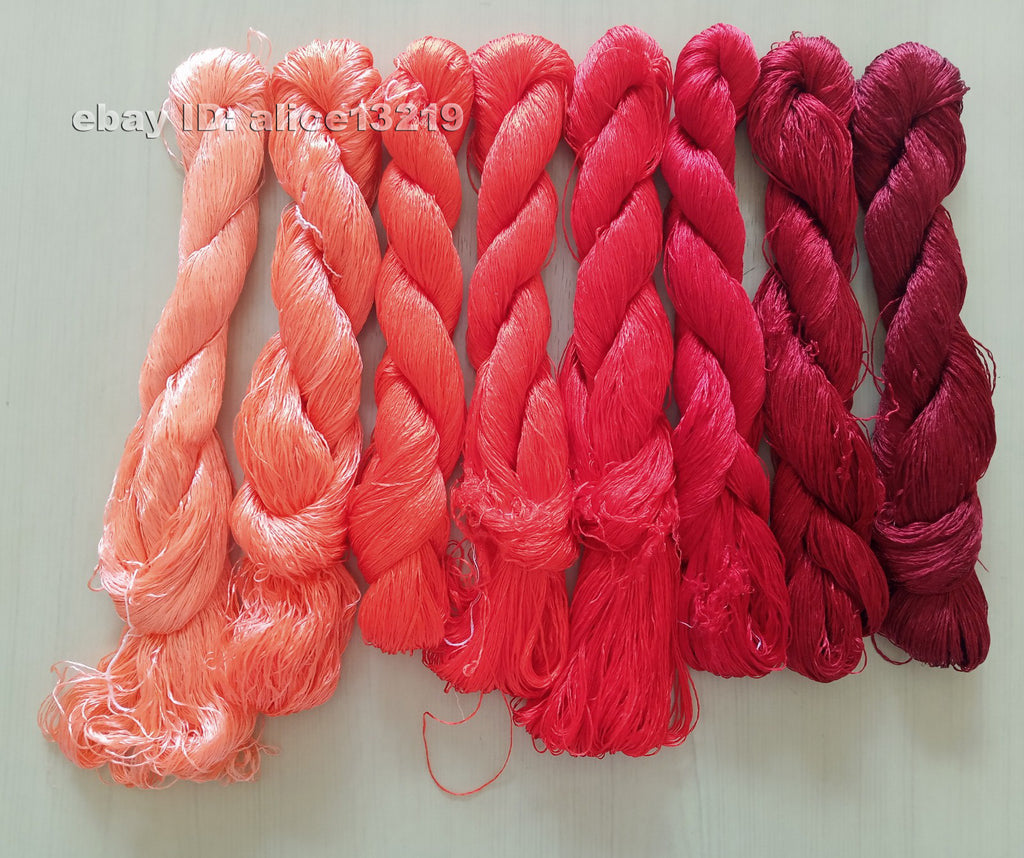 8bundles 100%real mulberry silk,hand-dyed embroidery silk floss/thread N42