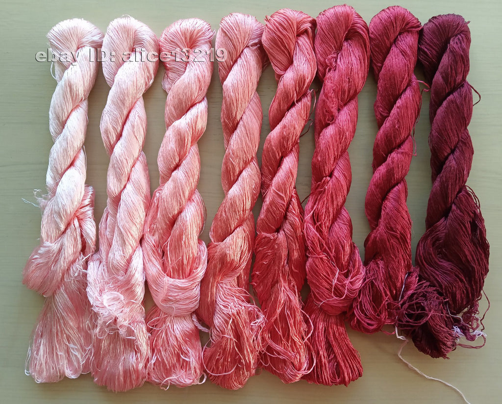 8bundles 100%real mulberry silk,hand-dyed embroidery silk floss/thread N48