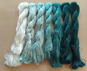 7bundles 100%real mulberry silk,hand-dyed embroidery silk floss/thread N50