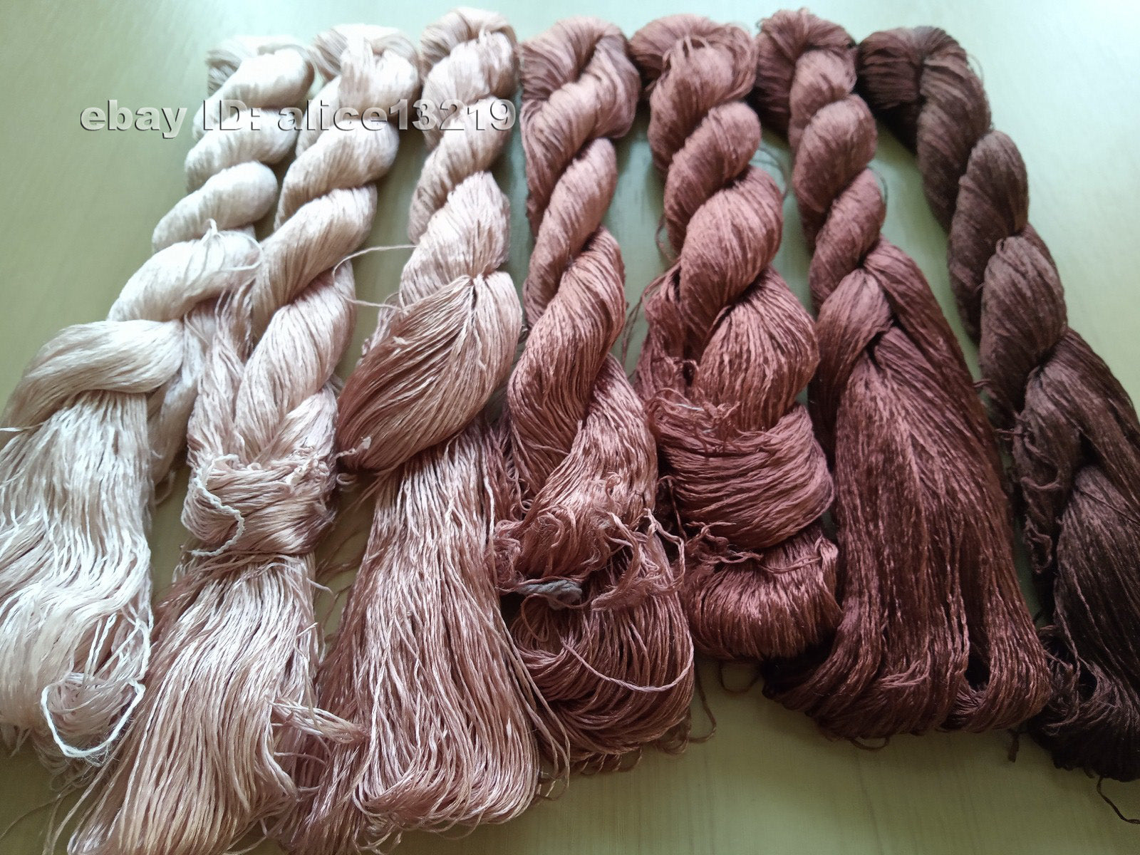 7bundles 100%real mulberry silk,hand-dyed embroidery silk floss/thread N55