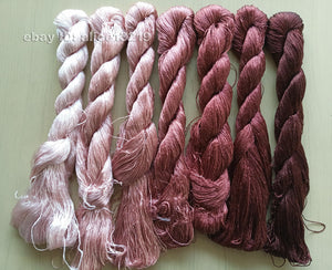 7bundles 100%real mulberry silk,hand-dyed embroidery silk floss/thread N55