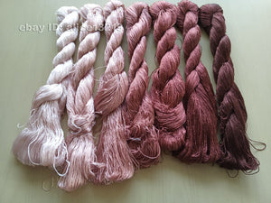 7bundles 100%real mulberry silk,hand-dyed embroidery silk floss/thread N55