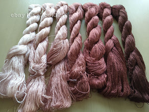 7bundles 100%real mulberry silk,hand-dyed embroidery silk floss/thread N55