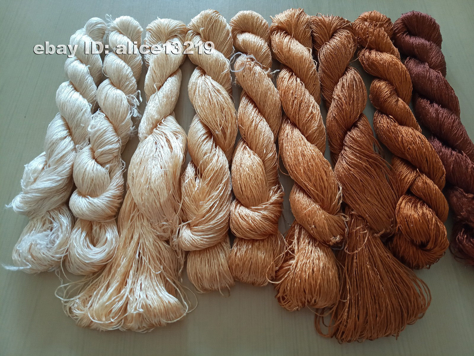 9bundles 100%real mulberry silk,hand-dyed embroidery silk floss/thread N59