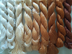 9bundles 100%real mulberry silk,hand-dyed embroidery silk floss/thread N59