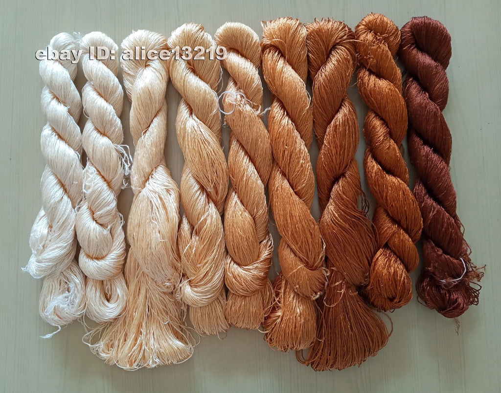 9bundles 100%real mulberry silk,hand-dyed embroidery silk floss/thread N59