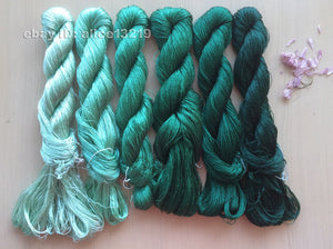 6bundles 100%real mulberry silk,hand-dyed embroidery silk floss/thread N5