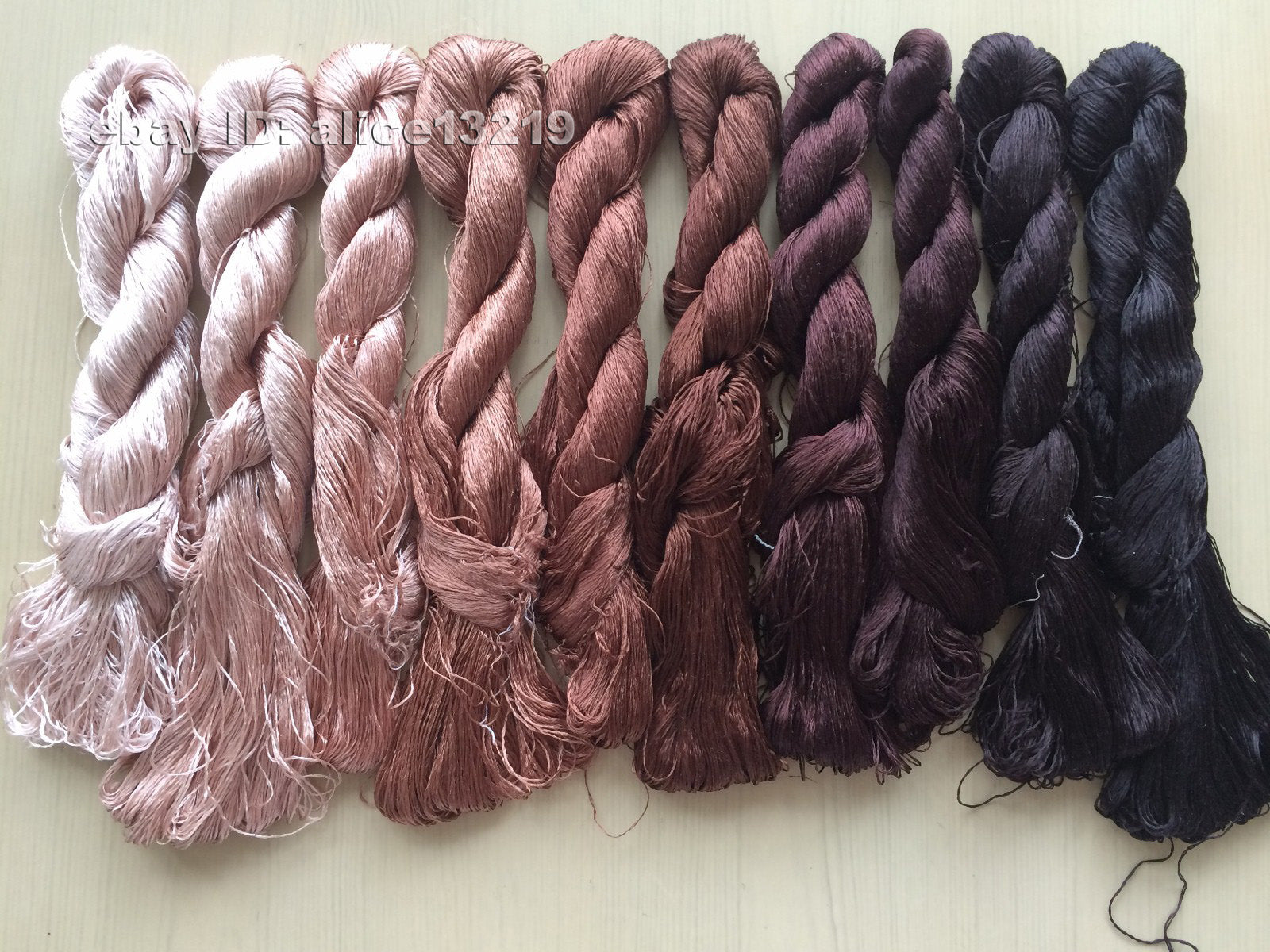 10bundles 100%real mulberry silk,hand-dyed embroidery silk floss/thread N6