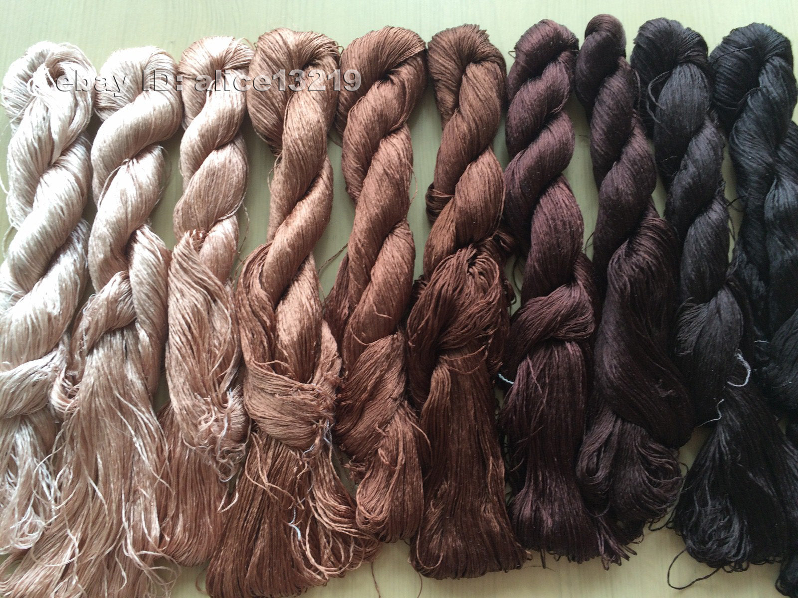 10bundles 100%real mulberry silk,hand-dyed embroidery silk floss/thread N6