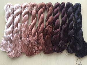 10bundles 100%real mulberry silk,hand-dyed embroidery silk floss/thread N6