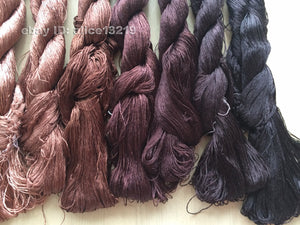 10bundles 100%real mulberry silk,hand-dyed embroidery silk floss/thread N6
