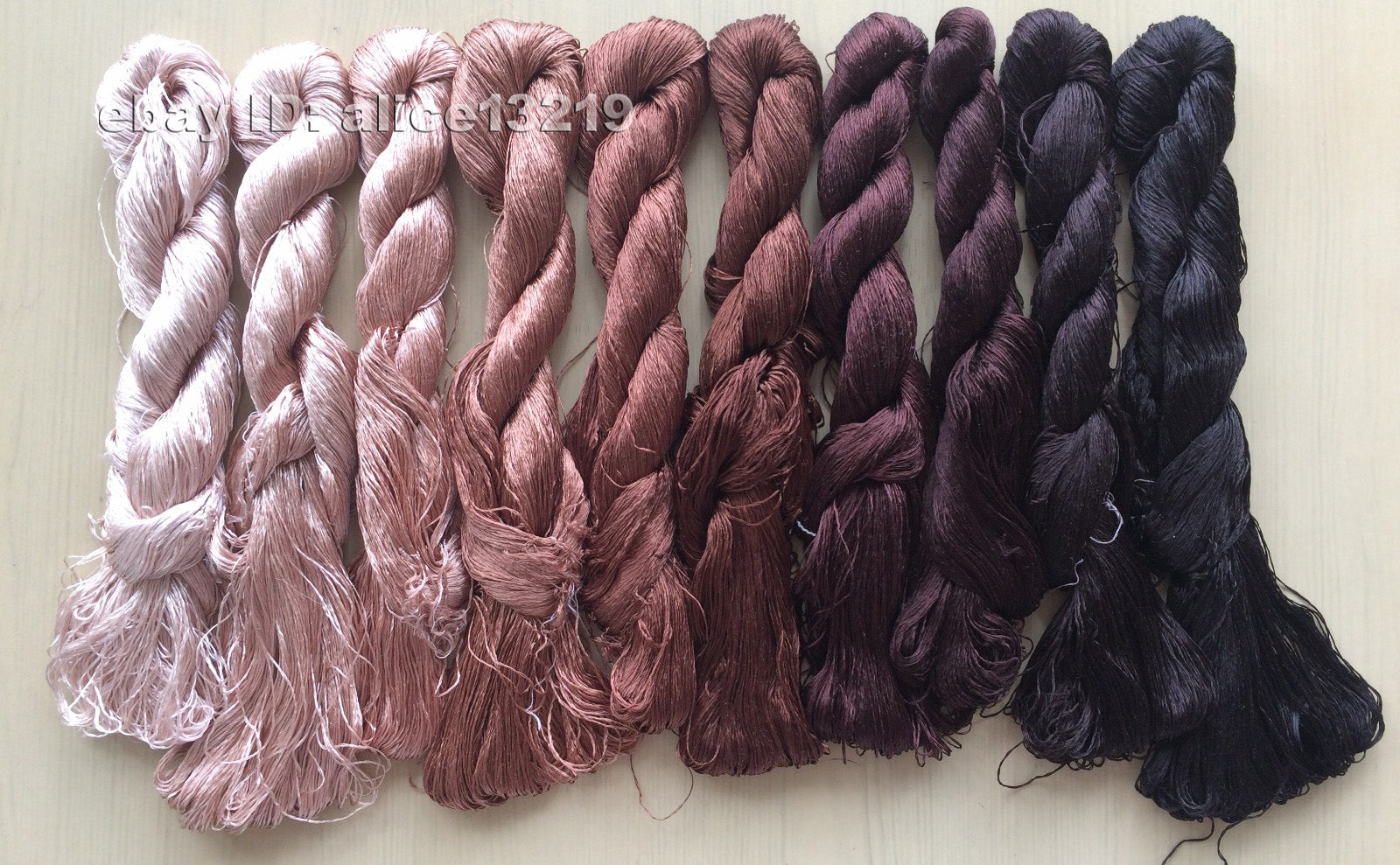 10bundles 100%real mulberry silk,hand-dyed embroidery silk floss/thread N6